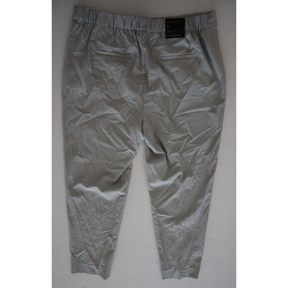 Banana Republic Women's Sz 14 Light Gray/White Hayden Pull-On Soft Ankle Pants - Picture 2 of 9